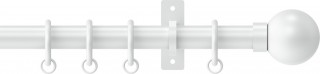 Hallis Hudson Arc 25mm China White Ball Metal Fixed Length Curtain Pole