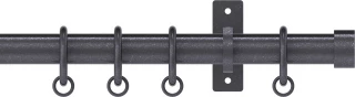 Hallis Hudson Arc 25mm Gunmetal Stud Metal Fixed Length Curtain Pole