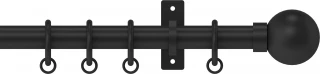 Hallis Hudson Arc 25mm Soft Black Ball Metal Fixed Length Curtain Pole