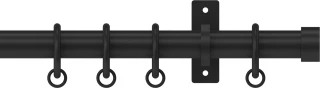Hallis Hudson Arc 25mm Soft Black Stud Metal Fixed Length Curtain Pole