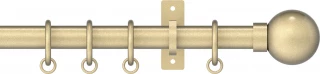 Hallis Hudson Arc 25mm Soft Brass Ball Metal Fixed Length Curtain Pole