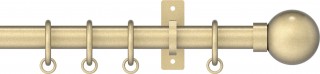 Hallis Hudson Arc 25mm Soft Brass Ball Metal Fixed Length Curtain Pole