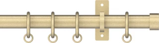 Hallis Hudson Arc 25mm Soft Brass Stud Metal Fixed Length Curtain Pole