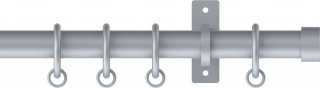Hallis Hudson Arc 25mm Soft Silver Stud Metal Fixed Length Curtain Pole