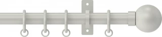 Hallis Hudson Arc 25mm Warm Grey Ball Metal Fixed Length Curtain Pole