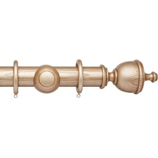 Hallis Hudson Ashbridge 45mm Champagne Gold Chatsworth Wood Fixed Length Curtain Pole