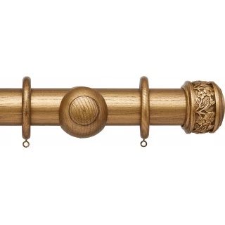 Hallis Hudson Ashbridge 45mm Baroque Gold Claremont Wood Fixed Length Curtain Pole
