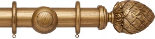 Hallis Hudson Ashbridge 45mm Baroque Gold Kew Wood Fixed Length Curtain Pole