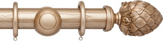 Hallis Hudson Ashbridge 45mm Champagne Gold Kew Wood Fixed Length Curtain Pole