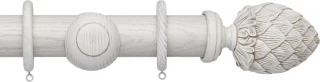 Hallis Hudson Ashbridge 45mm Parchment White Kew Wood Fixed Length Curtain Pole