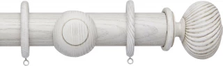Hallis Hudson Ashbridge 45mm Parchment White Sezincote Wood Fixed Length Curtain Pole