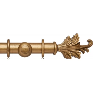 Hallis Hudson Ashbridge 45mm Baroque Gold Tatton Wood Fixed Length Curtain Pole