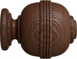 Hallis Hudson Eden 35mm Cocoa Ridged Ball Finial