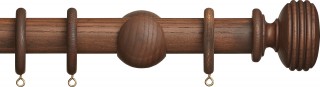 Hallis Hudson Eden 35mm Cocoa Ellipse Wood Fixed Length Curtain Pole