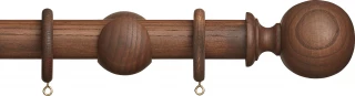 Hallis Hudson Eden 35mm Cocoa Ball Wood Fixed Length Curtain Pole