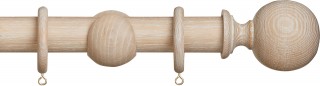 Hallis Hudson Eden 35mm Oatmeal Ball Wood Fixed Length Curtain Pole