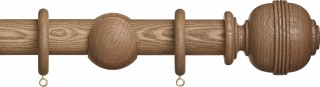 Hallis Hudson Eden 35mm Sisal Ridged Ball Wood Fixed Length Curtain Pole