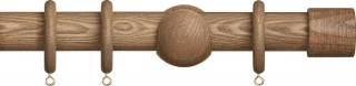 Hallis Hudson Eden 35mm Sisal End Cap Wood Fixed Length Curtain Pole