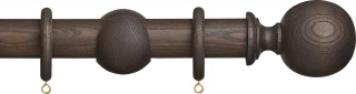 Hallis Hudson Eden 35mm Umber Ball Wood Fixed Length Curtain Pole