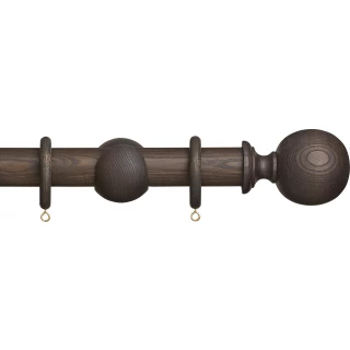 Hallis Hudson Eden 35mm Umber Ball Wood Fixed Length Curtain Pole