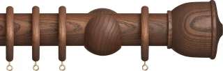 Hallis Hudson Eden 45mm Cocoa Urn Wood Fixed Length Curtain Pole