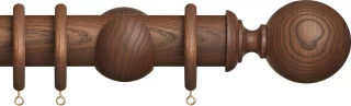 Hallis Hudson Eden 45mm Cocoa Ball Wood Fixed Length Curtain Pole