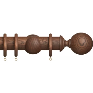 Hallis Hudson Eden 45mm Cocoa Ball Wood Fixed Length Curtain Pole