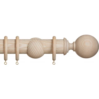 Hallis Hudson Eden 45mm Oatmeal Ball Wood Fixed Length Curtain Pole