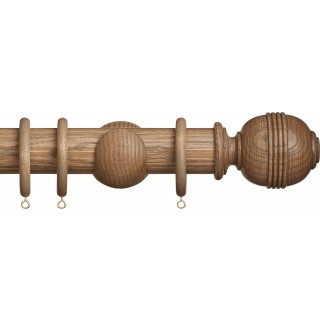 Hallis Hudson Eden 45mm Sisal Ridged Ball Wood Fixed Length Curtain Pole
