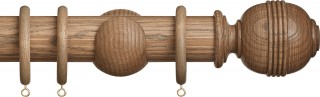 Hallis Hudson Eden 45mm Sisal Ridged Ball Wood Fixed Length Curtain Pole