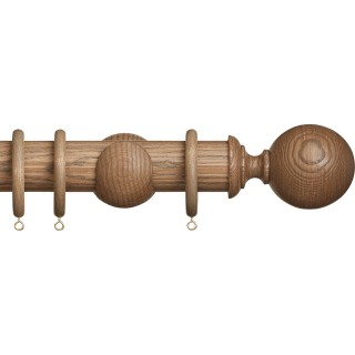 Hallis Hudson Eden 45mm Sisal Ball Wood Fixed Length Curtain Pole