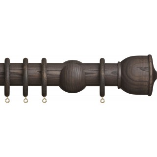 Hallis Hudson Eden 45mm Umber Urn Wood Fixed Length Curtain Pole