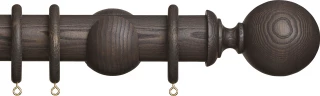 Hallis Hudson Eden 45mm Umber Ball Wood Fixed Length Curtain Pole