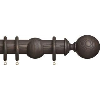 Hallis Hudson Eden 45mm Umber Ball Wood Fixed Length Curtain Pole