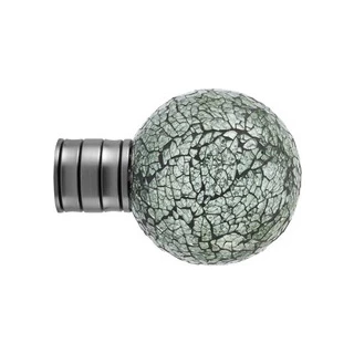 Museum Galleria 35mm Brushed Silver Mozaic Glass Ball Finial