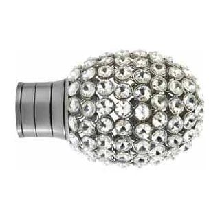 Museum Galleria 35mm Brushed Silver Clear Jewelled Bulb Finial