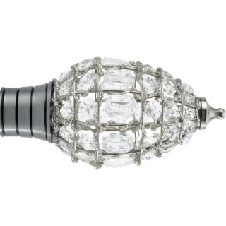 Museum Galleria 35mm Brushed Silver Jewelled Cage Teardrop Finial