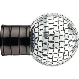 Museum Galleria 35mm Black Nickel Square Studded Ball Finial