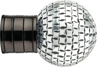Museum Galleria 35mm Black Nickel Square Studded Ball Finial