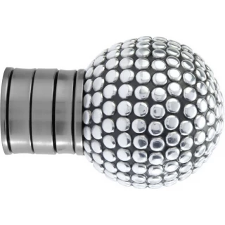 Museum Galleria 50mm Brushed Silver Shiny Studded Ball Finial