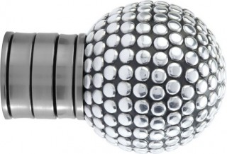 Museum Galleria 50mm Brushed Silver Shiny Studded Ball Finial
