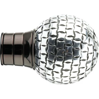 Museum Galleria 50mm Black Nickel Square Studded Ball Finial