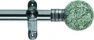Museum Galleria 35mm Brushed Silver Metal Eyelet Curtain Pole