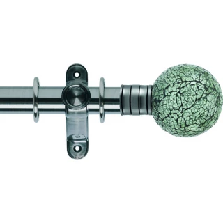 Museum Galleria 35mm Brushed Silver Metal Curtain Pole