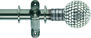 Museum Galleria 35mm Brushed Silver Metal Curtain Pole