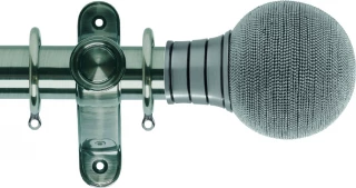 Museum Galleria 50mm Brushed Silver Metal Curtain Pole