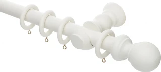 Rolls Honister 28mm Linen White Wood Curtain Pole