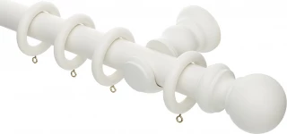 Rolls Honister 35mm Linen White Wood Curtain Pole