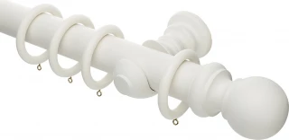 Rolls Honister 50mm Linen White Wood Curtain Pole