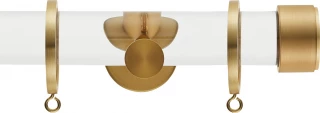Hallis Hudson Ice 35mm Satin Brass Cap Acrylic Fixed Length Curtain Pole